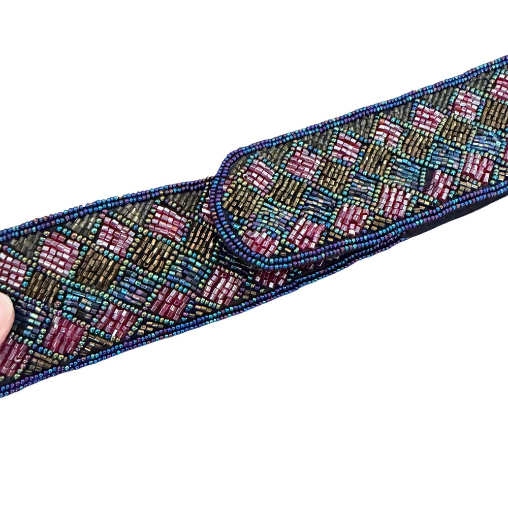 Vintage Beaded Silk Belt